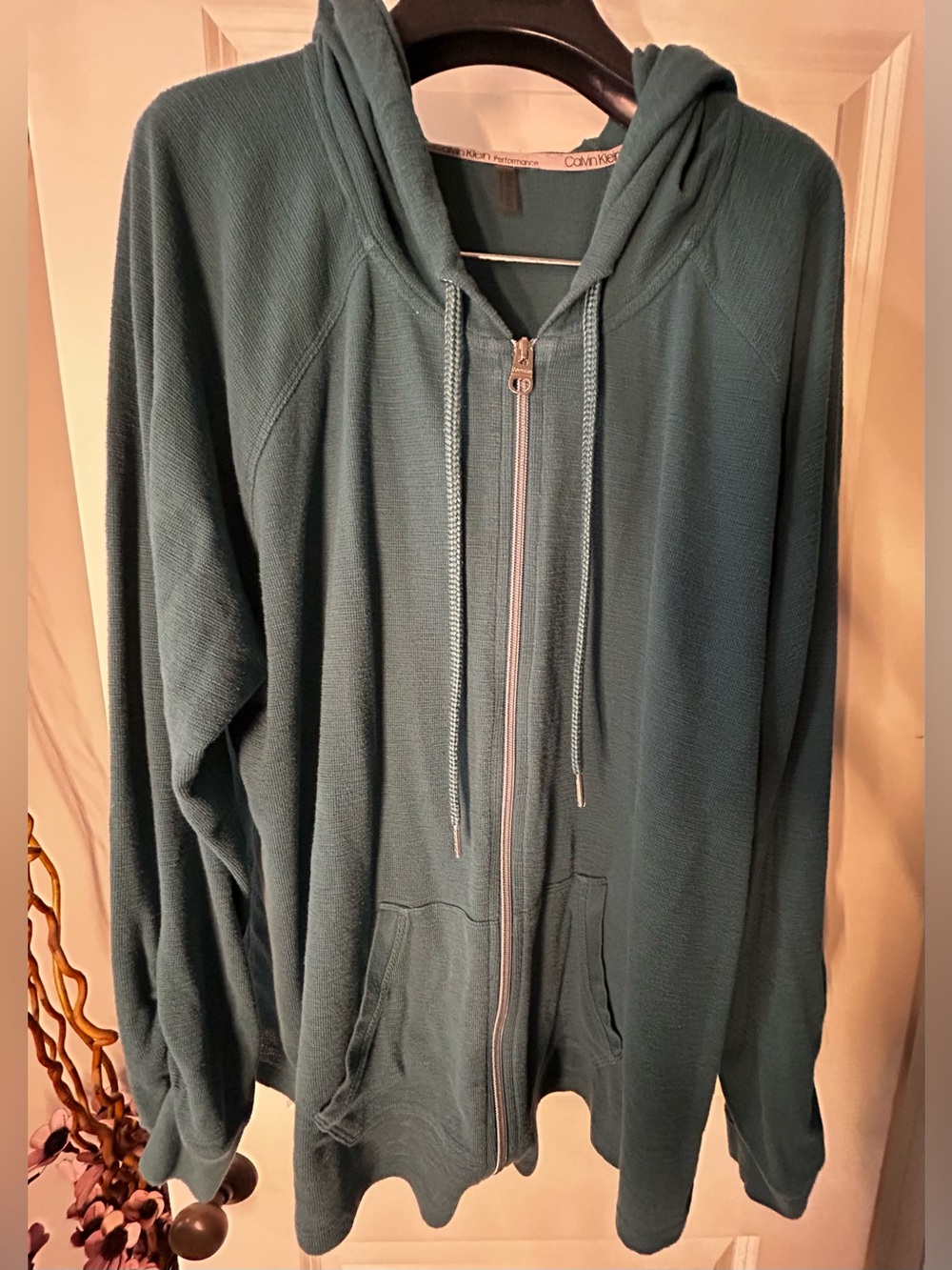 Womens Calvin Klein Performance Zip Up Hoodie Ruched Sleeve Plus Size
